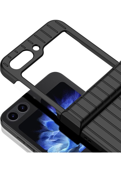Samsung Galaxy Z Flip5 5g Şok Geçirmez Kasa Çizgili Tasarım Telefon Kasası Anti-Düşme Sert Pc Kapağı (Yurt Dışından) modelleri