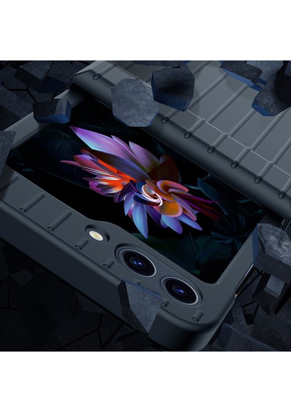 Samsung Galaxy Z Flip5 5g Şok Geçirmez Kasa Çizgili Tasarım Telefon Kasası Anti-Düşme Sert Pc Kapağı (Yurt Dışından) indirimleri