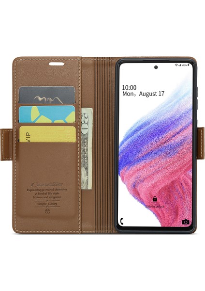 Samsung Galaxy A53 5g Rfıd Engelleme Cüzdan Kılıfı Litchi Doku Deri Deri Stand Telefon Kapağı (Yurt Dışından) fiyatları