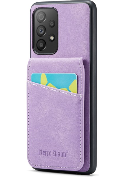 Samsung Galaxy A33 5g Rfıd Engelleme Kart Yuvaları Kickstand Pu Deri+Tpu Telefon Kılıfı (Yurt Dışından)
