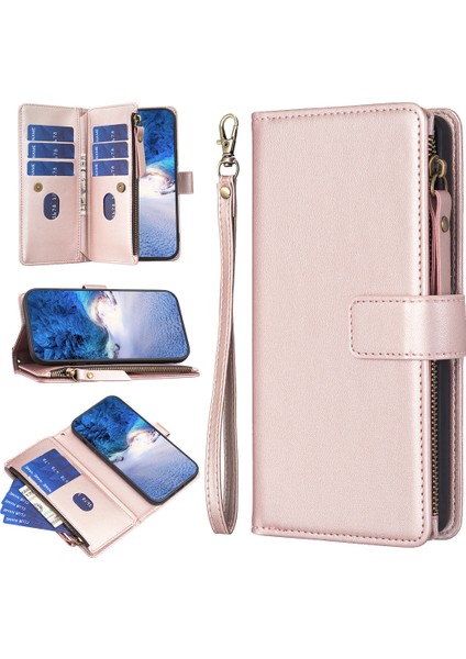 Samsung Galaxy A73 5g Fingerprint Anti-Fingerprint Cüzdan Kılıfı Stand Zippered Pu Deri Kabuk Kapağı (Yurt Dışından) indirimleri