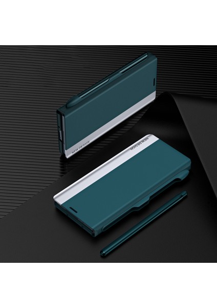 Samsung Galaxy Z Fold5 5g Şok Geçirmez Kasa Pu Deri+Pc Telefon Kapağı Kalemle (Yurt Dışından)