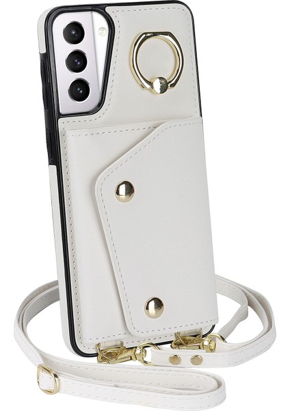 Samsung Galaxy S21 4g/5g Kickstand Case Fermuer Cüzdan Pu Deri Kaplamalı Tpu Crossbody Telefon Kapağı (Yurt Dışından) fırsatları