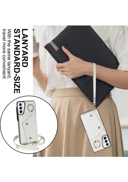 Samsung Galaxy S21 4g/5g Kickstand Case Fermuer Cüzdan Pu Deri Kaplamalı Tpu Crossbody Telefon Kapağı (Yurt Dışından) indirimleri