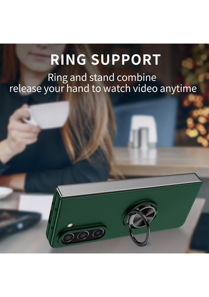Samsung Galaxy Z Fold5 5g Yüzük Kickstand Telefon Kasası Destek Araba Montajı Sert Pc Koruyucu Kapak (Yurt Dışından)