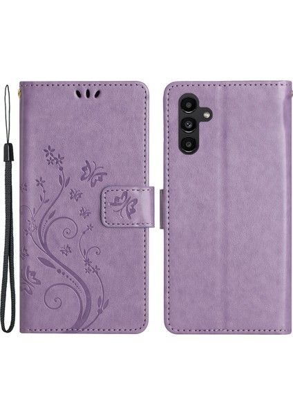 Samsung Galaxy M14 5g Baskılı Kelebekler Pu Deri Telefon Kılıfı Cüzdan Kapak Standı Kayış (Yurt Dışından)