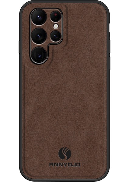 Samsung Galaxy S22 Ultra 5g Manyetik Araba Montaj Telefon Kapağı Pu Deri+Pc+Tpu Kılıfı (Yurt Dışından)