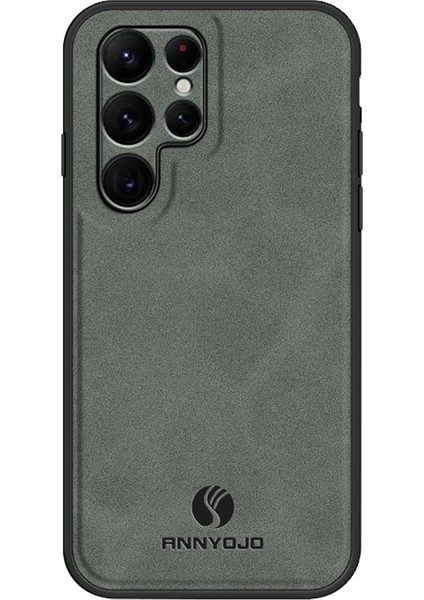 Samsung Galaxy S22 Ultra 5g Manyetik Araba Montaj Telefon Kapağı Pu Deri+Pc+Tpu Kılıfı (Yurt Dışından)
