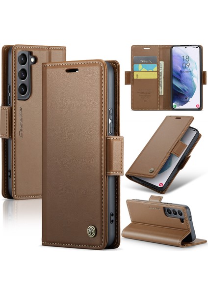 Samsung Galaxy S21 5G/S21 4g Rfıd Engelleme Flip Stant Kılıfı Deri Cüzdan Telefon Kapağı (Yurt Dışından)