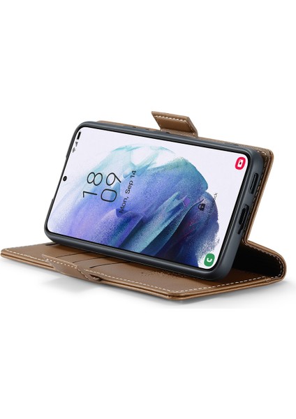 Samsung Galaxy S21 5G/S21 4g Rfıd Engelleme Flip Stant Kılıfı Deri Cüzdan Telefon Kapağı (Yurt Dışından) fırsatları