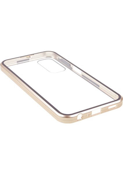 Samsung Galaxy A24 4g Açık Çift Taraflı Temperli Cam Kılıf Manyetik Adsorpsiyon Metal Çerçeve Telefon Kapağı (Yurt Dışından)