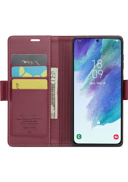 Samsung Galaxy S21 Fe 5g Pu Deri Cüzdan Telefon Kapağı Rfıd Engelleme Stand Kılıfı (Yurt Dışından) fiyatları
