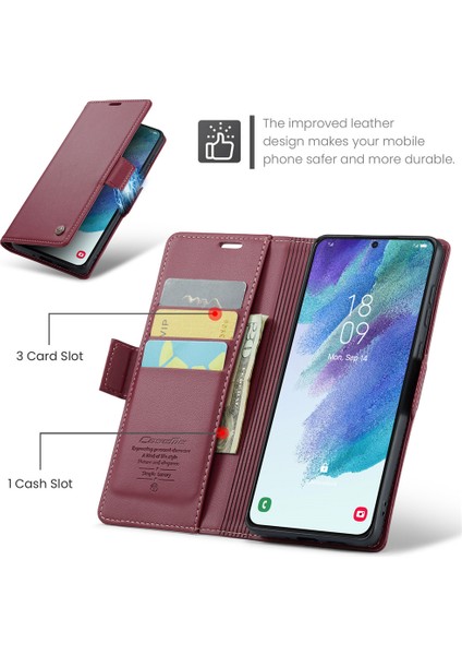 Samsung Galaxy S21 Fe 5g Pu Deri Cüzdan Telefon Kapağı Rfıd Engelleme Stand Kılıfı (Yurt Dışından) indirimleri