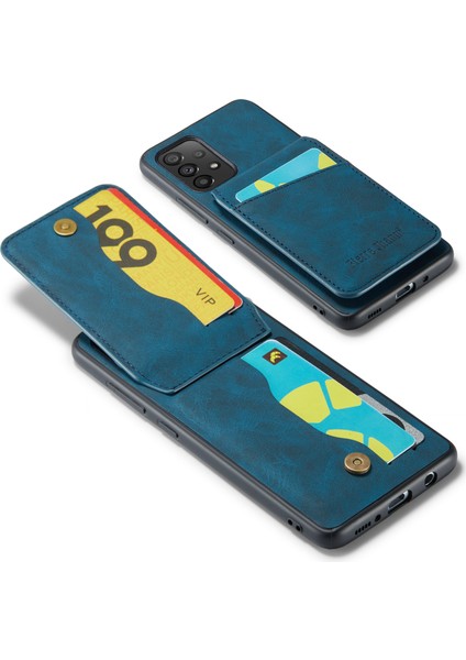 Samsung Galaxy A33 5g Rfıd Engelleme Kart Yuvaları Kickstand Pu Deri+Tpu Telefon Kılıfı (Yurt Dışından)
