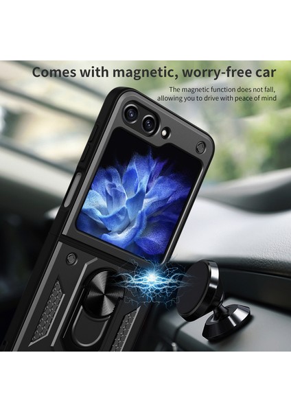 Samsung Galaxy Z Flip5 5g Kickstand Telefon Kılıfı, Pc+Tpu Manyetik Araba Montaj Telefon Kapağı (Yurt Dışından) fırsatları