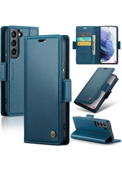 Samsung Galaxy S21 5G/S21 4g Rfıd Engelleme Flip Stant Kılıfı Deri Cüzdan Telefon Kapağı (Yurt Dışından)