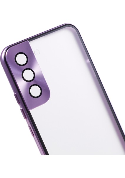 Samsung Galaxy S21 Plus 5g Manyetik Adsorpsiyon Telefon Kılıfı Çift Taraflı Temperli Cam+ Metal Çerçeve Kilit Tokalı Koruyucu Kapak (Yurt Dışından)