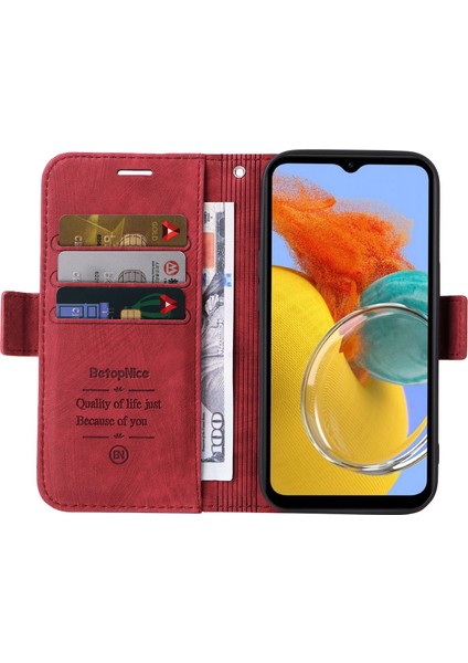 Samsung Galaxy M14/F14 5g Baskılı Çizgi Cüzdan Stand Kapağı Pu Deri Telefon Kılıfı (Yurt Dışından) fiyatları