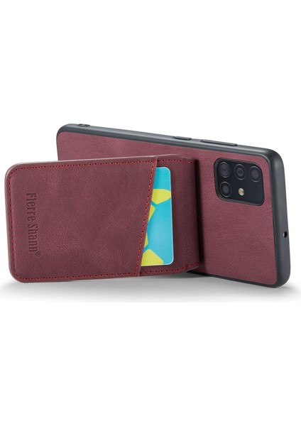 Samsung Galaxy A51 5g SM-A516 Kart Yuvaları Kickstand Pu Deri+Tpu Telefon Kılıfı (Yurt Dışından) modelleri