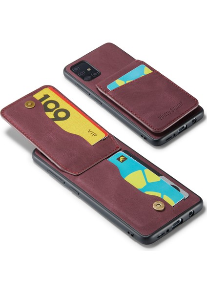 Samsung Galaxy A51 5g SM-A516 Kart Yuvaları Kickstand Pu Deri+Tpu Telefon Kılıfı (Yurt Dışından) fırsatları