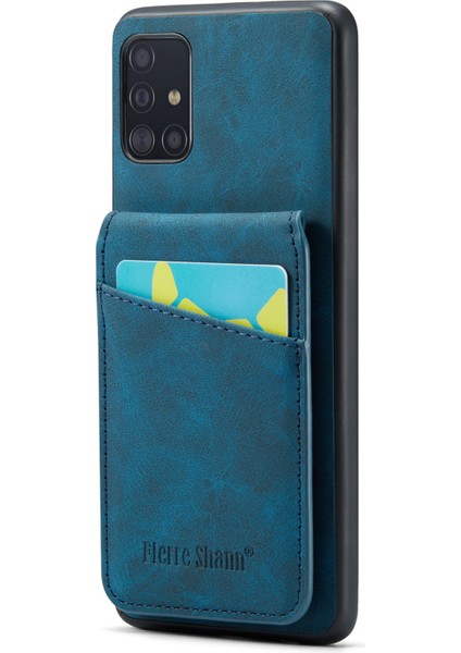 Samsung Galaxy A51 5g SM-A516 Kart Yuvaları Kickstand Pu Deri+Tpu Telefon Kılıfı (Yurt Dışından)