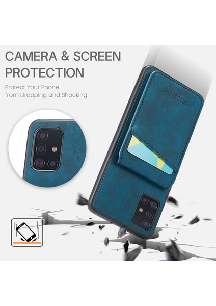 Samsung Galaxy A51 5g SM-A516 Kart Yuvaları Kickstand Pu Deri+Tpu Telefon Kılıfı (Yurt Dışından) indirimleri
