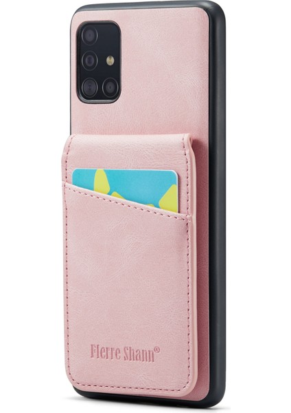 Samsung Galaxy A51 5g SM-A516 Kart Yuvaları Kickstand Pu Deri+Tpu Telefon Kılıfı (Yurt Dışından)