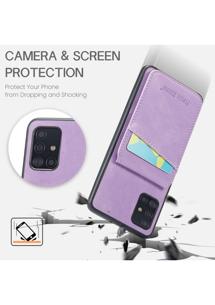 Samsung Galaxy A51 5g SM-A516 Kart Yuvaları Kickstand Pu Deri+Tpu Telefon Kılıfı (Yurt Dışından) indirimleri