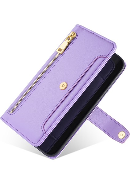 Samsung Galaxy M54 5G/F54 5g Folio Flip Stand Cüzdan Kılıfı Zipper Cep Pu Deri Telefon Kapağı (Yurt Dışından) modelleri