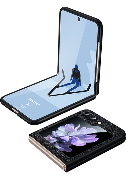 Samsung Galaxy Z Flip5 5g Glitter Pullar Parlak Kılıf Pu Deri Kaplamalı Pc+ Tpu Anti Slip Shockproof Cover (Yurt Dışından) fiyatları