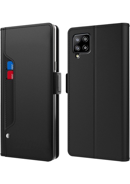 Samsung Galaxy A22 4g Pu Deri+ Tpu Stand Kılıfı Tasarım Kartı Tutucu Telefon Kapağı (Yurt Dışından)