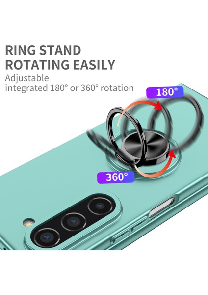 Samsung Galaxy Z Fold5 5g Yüzük Kickstand Telefon Kasası Destek Araba Montajı Sert Pc Koruyucu Kapak (Yurt Dışından)