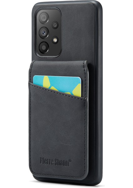 Samsung Galaxy A52 4G/5G/A52S 5g Pu Deri+Tpu Kickstand Shell Rfıd Engelleme Kart Tutucu Telefon Kılıfı (Yurt Dışından)
