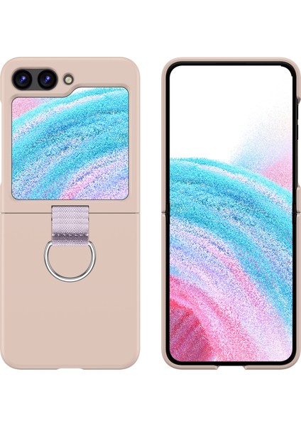 Samsung Galaxy Z Flip5 5g Sert Pc Telefon Kılıfı D-Şekilli Halka Tutucu ile Çizme Önleme Kapağı (Yurt Dışından)