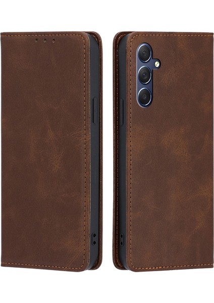 Samsung Galaxy M54 5G/F54 5g Buzağı Doku Deri Kapak Standı Cüzdan Telefon Kılıfı (Yurt Dışından)