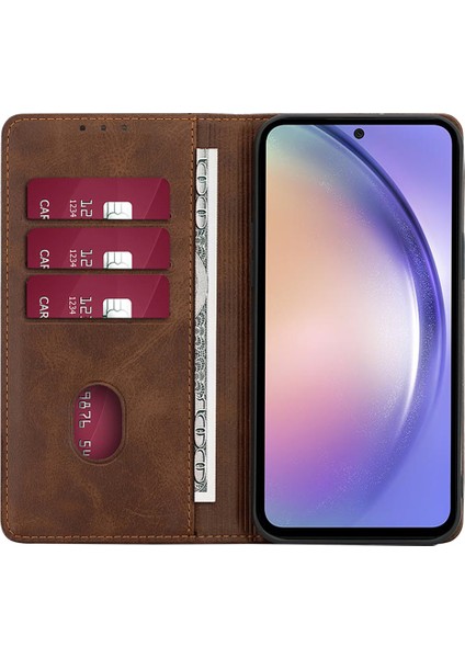 Samsung Galaxy M54 5G/F54 5g Buzağı Doku Deri Kapak Standı Cüzdan Telefon Kılıfı (Yurt Dışından)