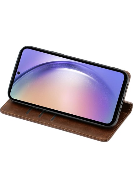 Samsung Galaxy M54 5G/F54 5g Buzağı Doku Deri Kapak Standı Cüzdan Telefon Kılıfı (Yurt Dışından)