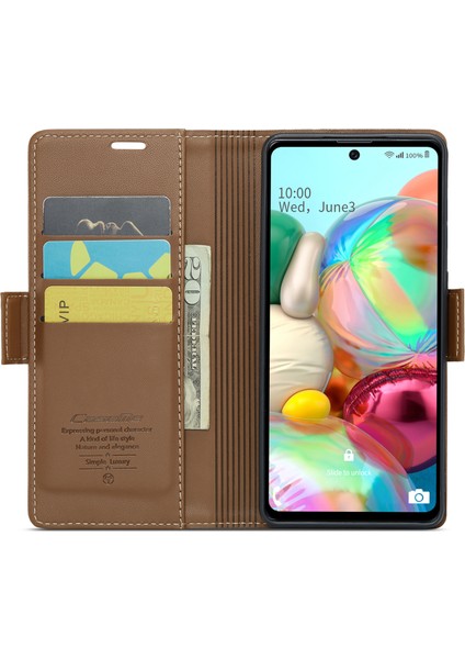 Samsung Galaxy A71 4g SM-A715 Pu Deri Stand Telefon Kılıfı Rfıd Engelleme Cüzdan Kapağı (Yurt Dışından) fiyatları
