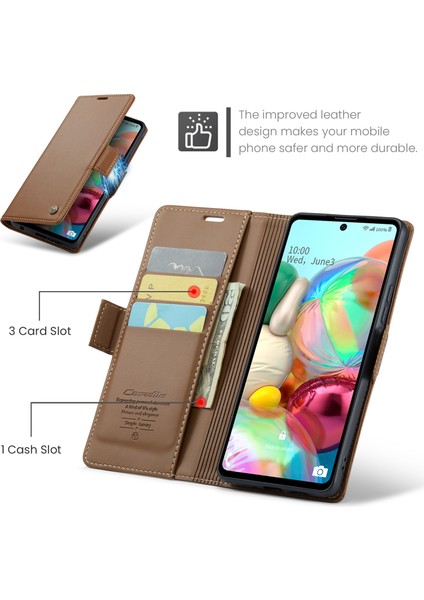 Samsung Galaxy A71 4g SM-A715 Pu Deri Stand Telefon Kılıfı Rfıd Engelleme Cüzdan Kapağı (Yurt Dışından) indirimleri