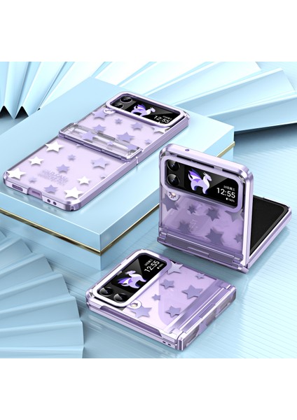 Samsung Galaxy Z Flip4 5g Menteşe Koruması Sabit Pc Telefon Kılıfı Elektrokaplama Kapağı Küçük Ekran Filmi (Yurt Dışından)