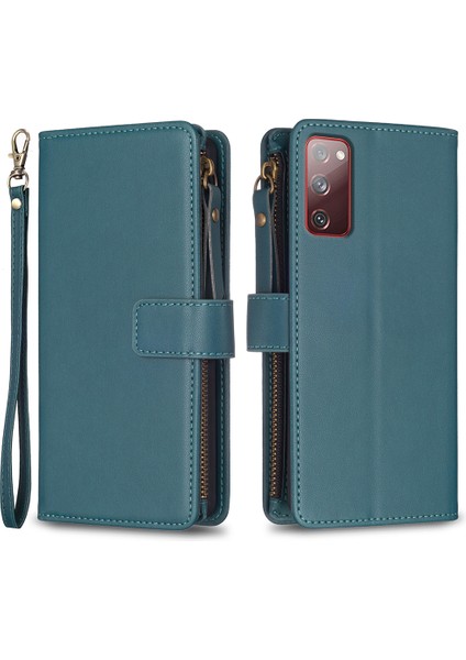 Samsung Galaxy S20 Fe 5G/S20 FE/S20 Fe 2022/S20 Lite Pu Deri Kapak Cüzdan Stand Zippered Telefon Kılıfı (Yurt Dışından)