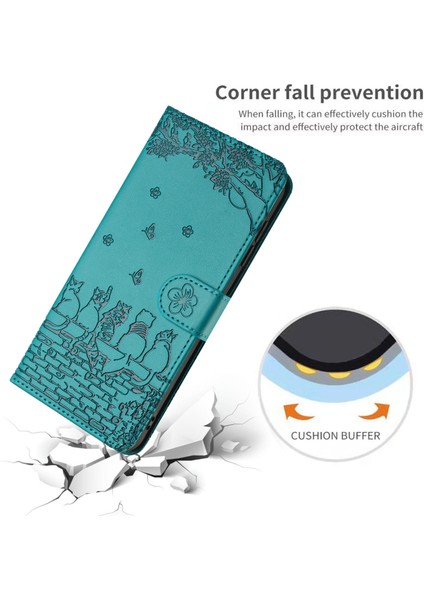 Duvar Kedileri Samsung Galaxy S23 Ultra, Pu Deri Stand Cüzdan Kapağı Kayış (Yurt Dışından)