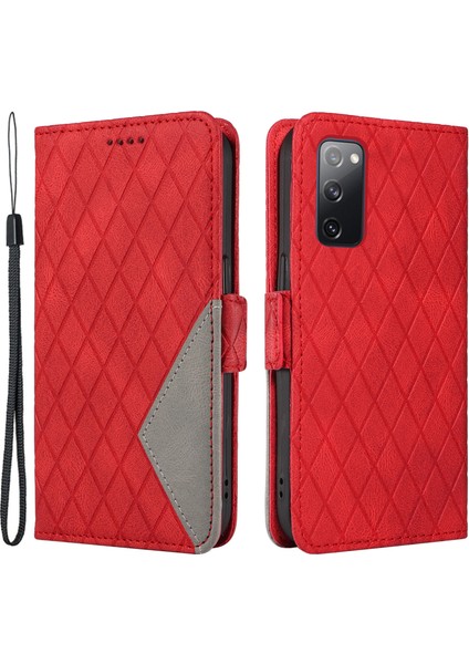 Samsung Galaxy S20 FE/S20 Fe 5G/S20 Fe 2022/S20 Lite Deri Kılıf Renklemli Rhombus Baskalı Stand Telefon Kapağı (Yurt Dışından) fiyatları