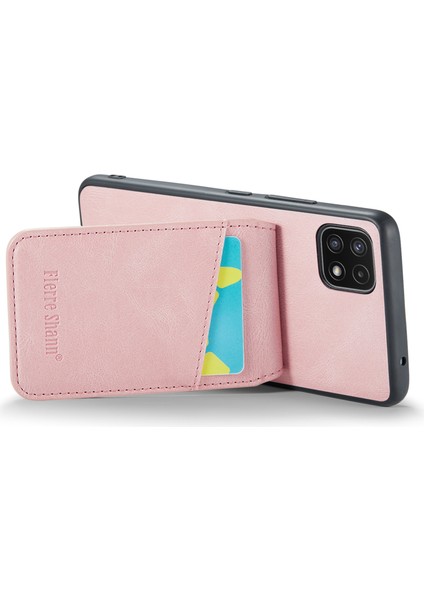 Samsung Galaxy A22 5g Kart Yuvaları Pu Deri+Tpu Telefon Kickstand Cover (Yurt Dışından)