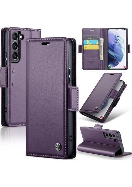 Samsung Galaxy S21 5G/S21 4g Rfıd Engelleme Flip Stant Kılıfı Deri Cüzdan Telefon Kapağı (Yurt Dışından)