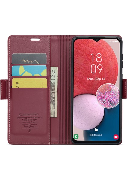 Samsung Galaxy A13 4G/5G/A04S 4G/A04 4G/M13 5g Cüzdan Kılıfı Rfıd Engelleme Deri Stand Telefon Kapağı (Yurt Dışından)