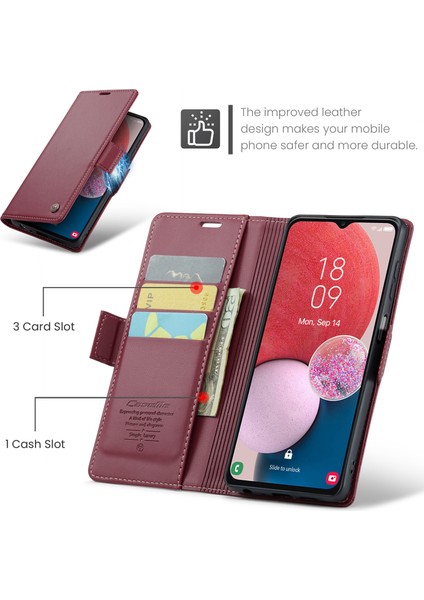 Samsung Galaxy A13 4G/5G/A04S 4G/A04 4G/M13 5g Cüzdan Kılıfı Rfıd Engelleme Deri Stand Telefon Kapağı (Yurt Dışından)