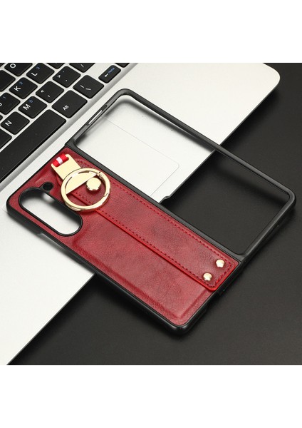 Samsung Galaxy Z Fold5 5g 5g Buzağı Dokusu Pu Deri Pc Kasası Kickstand Telefon Kapağı Omuz Kayışı (Yurt Dışından) fırsatları