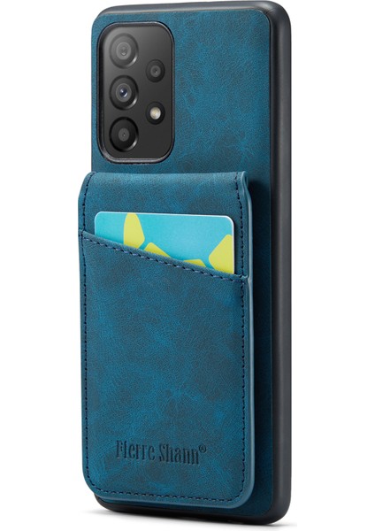 Samsung Galaxy A52 4G/5G/A52S 5g Pu Deri+Tpu Kickstand Shell Rfıd Engelleme Kart Tutucu Telefon Kılıfı (Yurt Dışından)