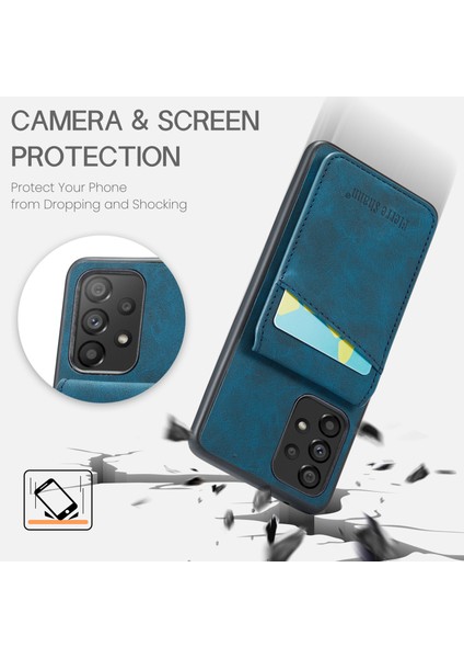 Samsung Galaxy A52 4G/5G/A52S 5g Pu Deri+Tpu Kickstand Shell Rfıd Engelleme Kart Tutucu Telefon Kılıfı (Yurt Dışından) indirimleri